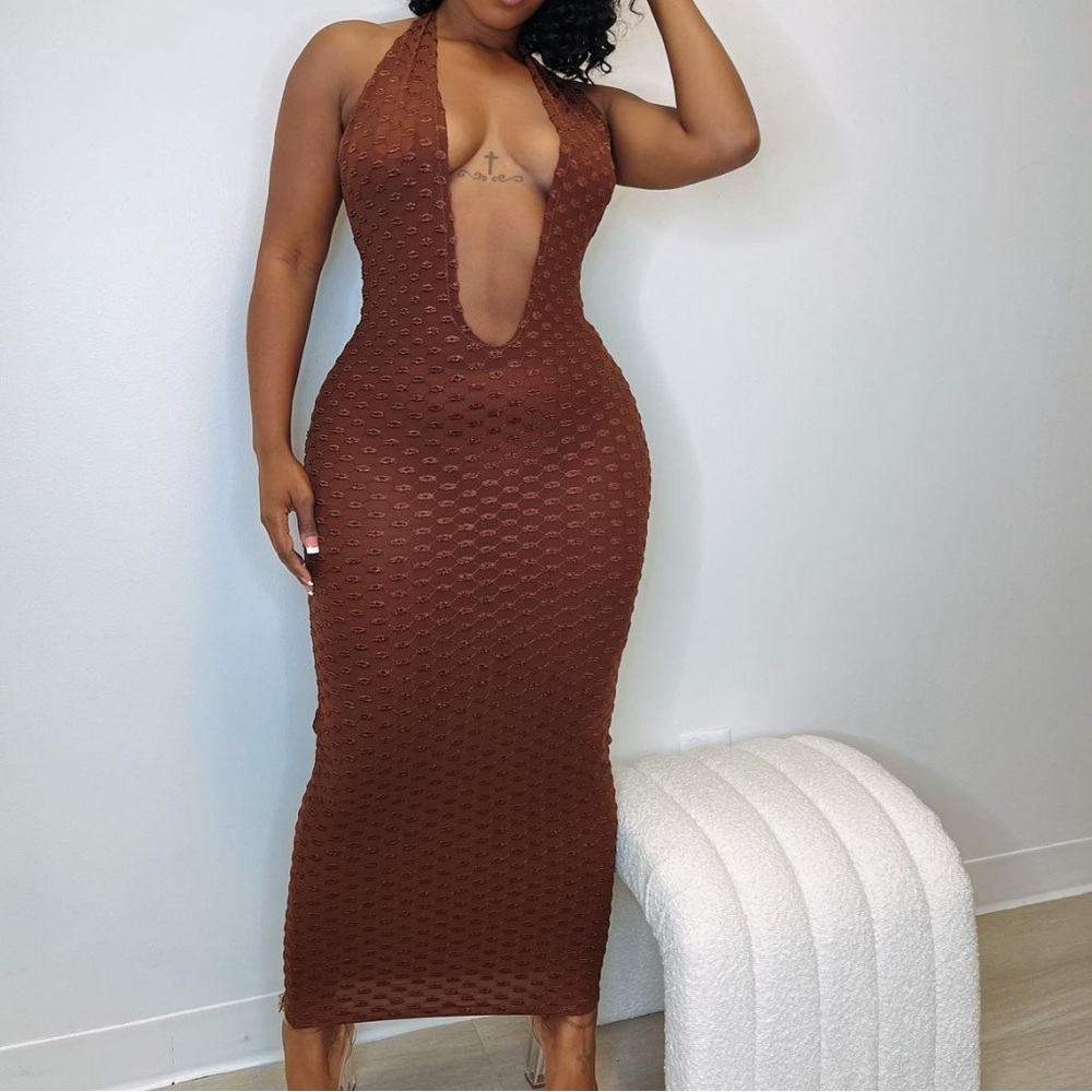 Form fitting Brown dress